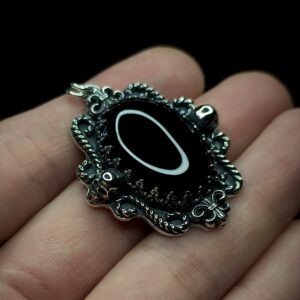 Colgante estilo Victoriano Onix Negro